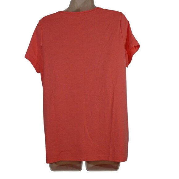 Lot of 2 St Johns Bay Basic Cotton T-Shirt Women Size L Lavender And Coral - Picture 5 of 11